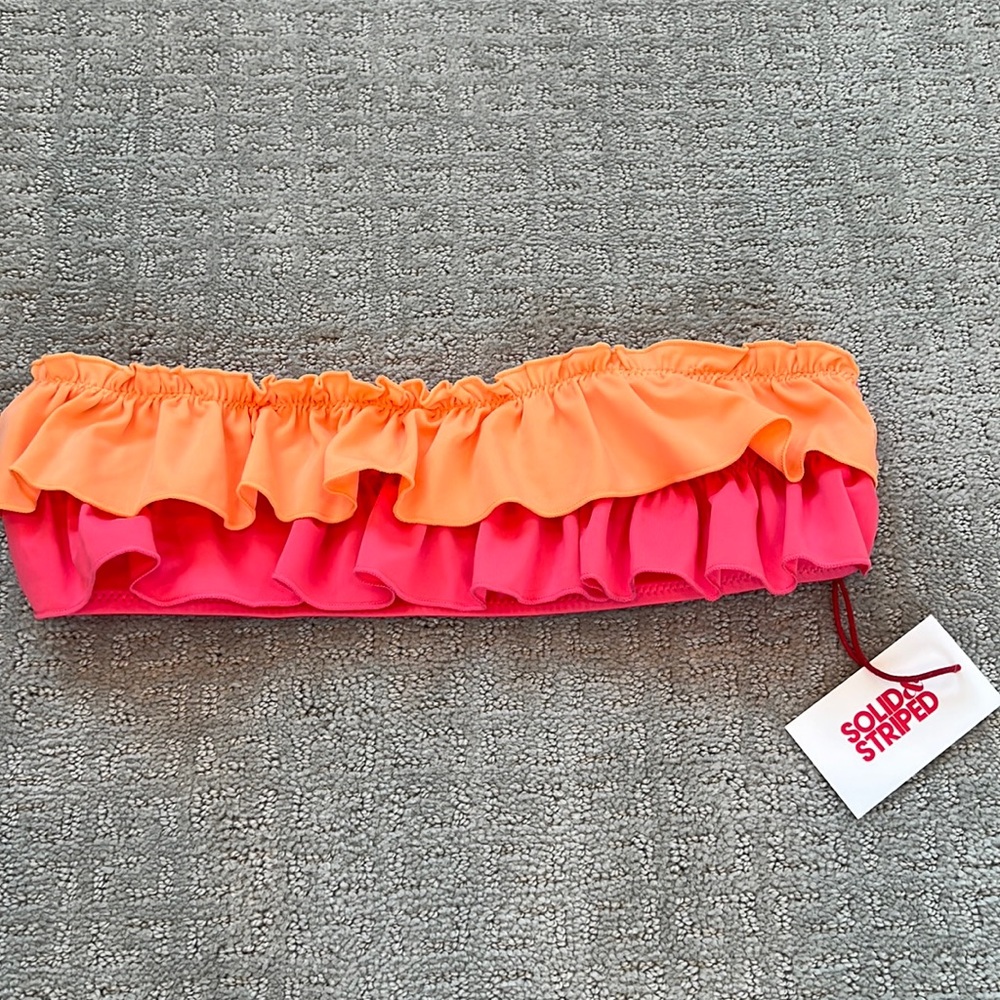 Solid And Striped Bikini Top - image 1